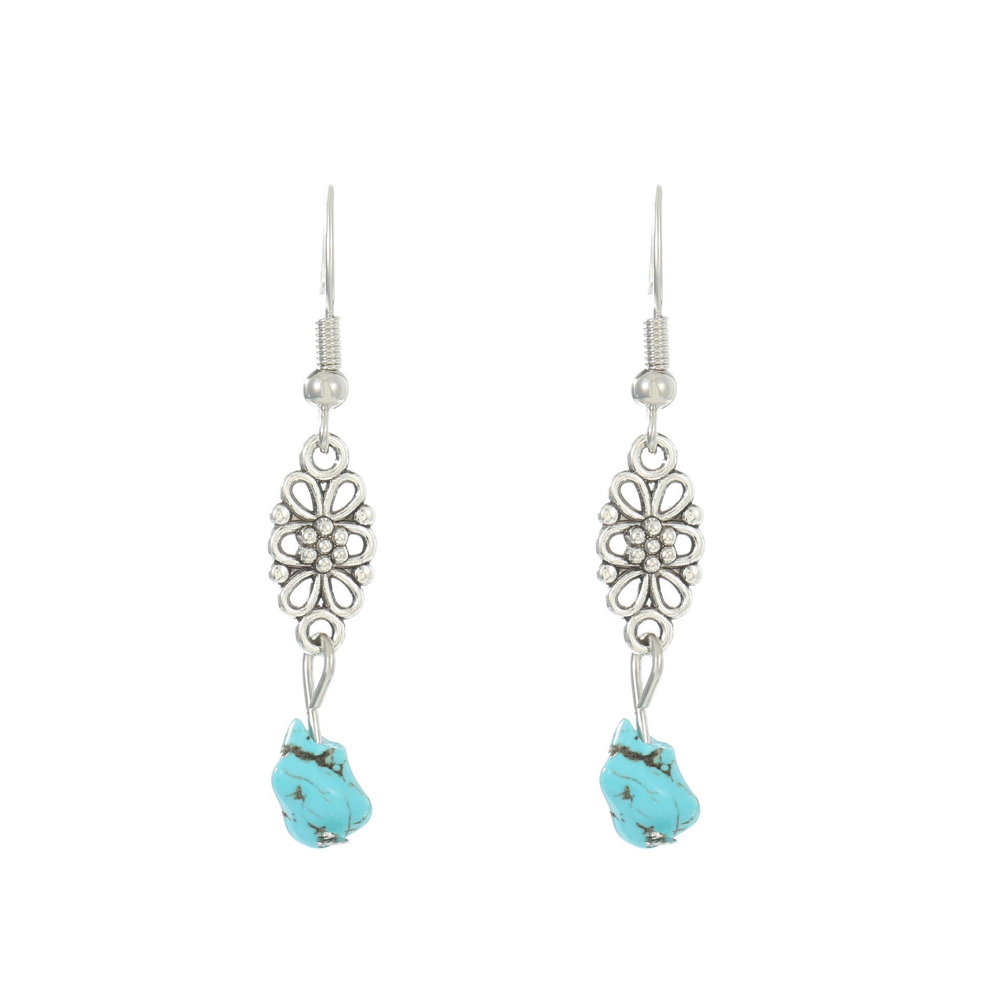 Wholesale Turquoise Vintage Pendant Bohemian Earrings